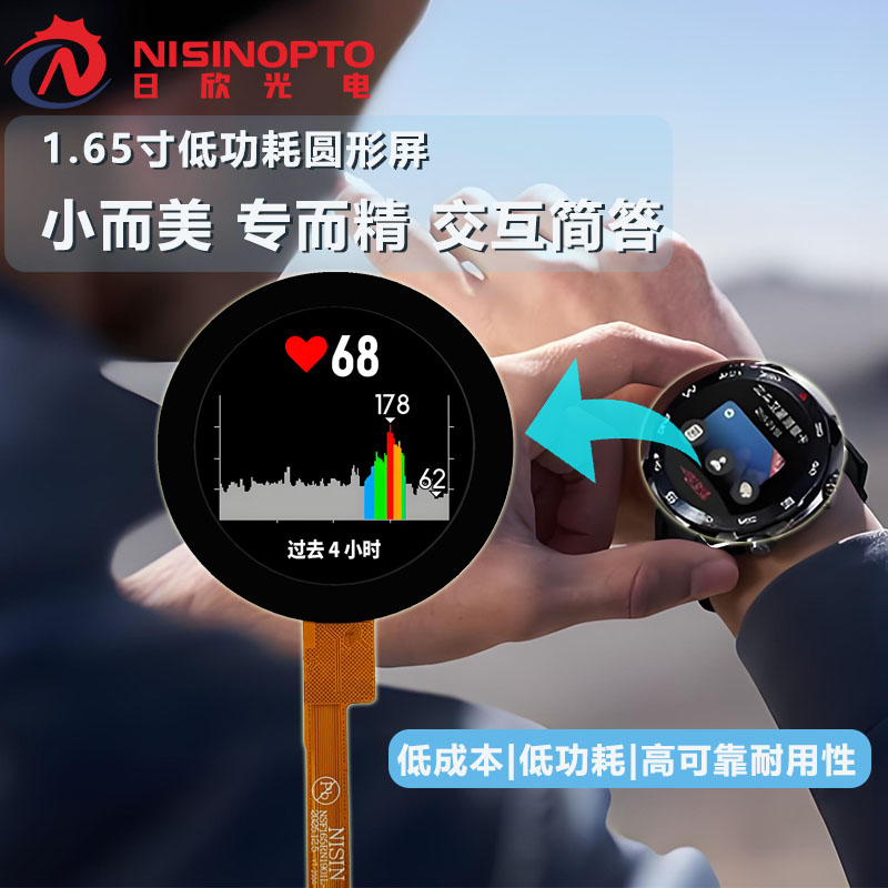 1.65寸360*360圆形液晶显示总成智能穿戴家电家居中控低耗能屏幕